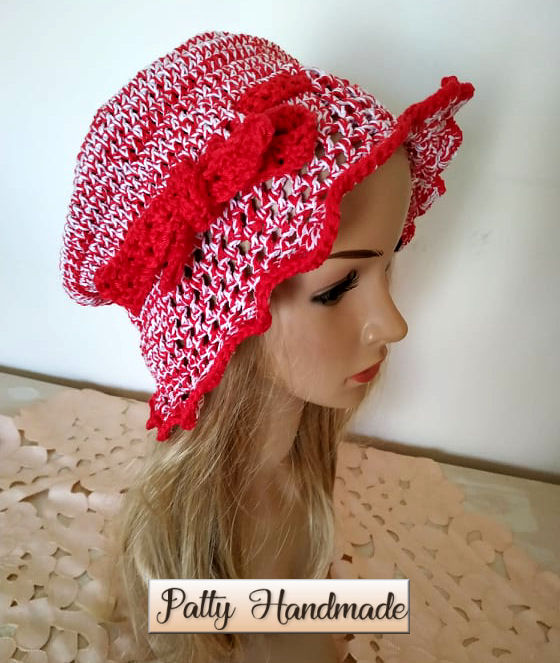 Cappello estivo donna realizzato ad uncinetto