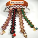Bracciale realizzato ad uncinetto in cinque varianti di colori