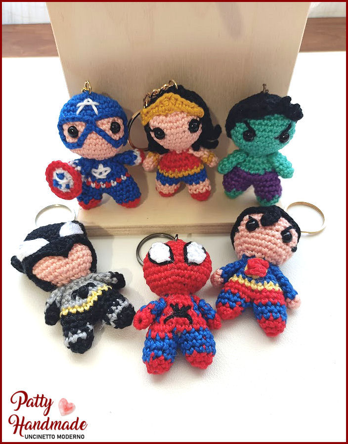 Portachiavi Amigurumi: Serie Supereroi